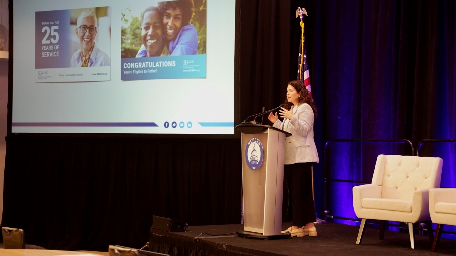 Olivia Applegate, Director of Communications & Stakeholder Relations for the San Bernardino County Employees&rsquo; Retirement Association (SBCERA), started the day by sharing tips for communications with members at various life stages.